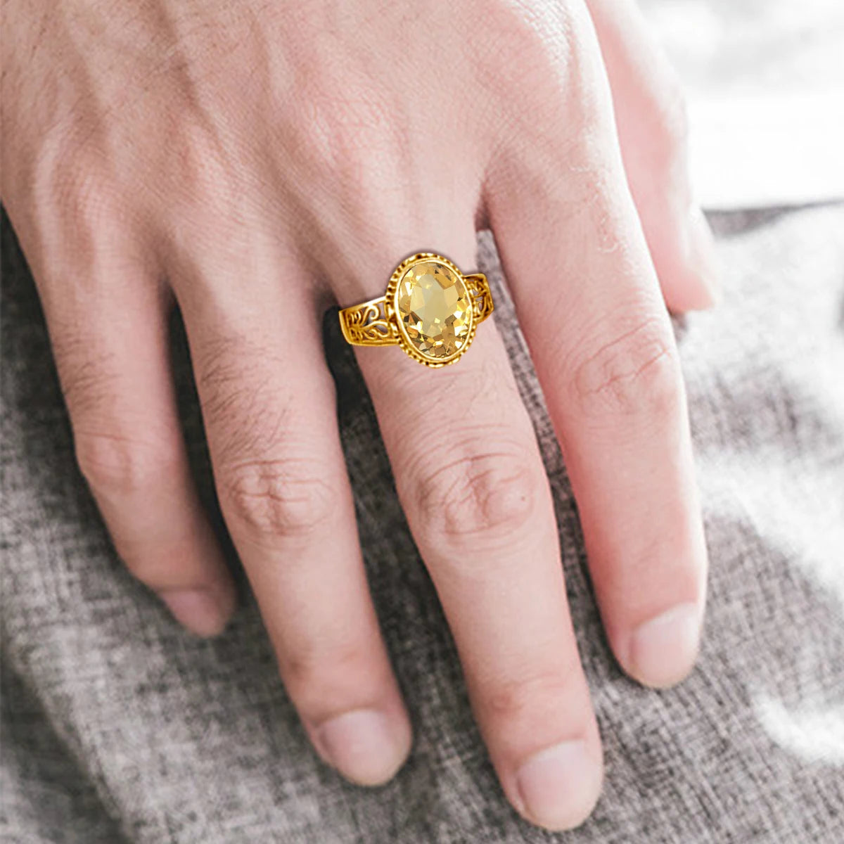 Golden Mirage Citrine Ring