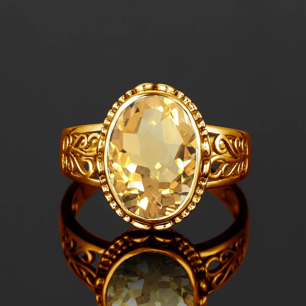 Golden Mirage Citrine Ring