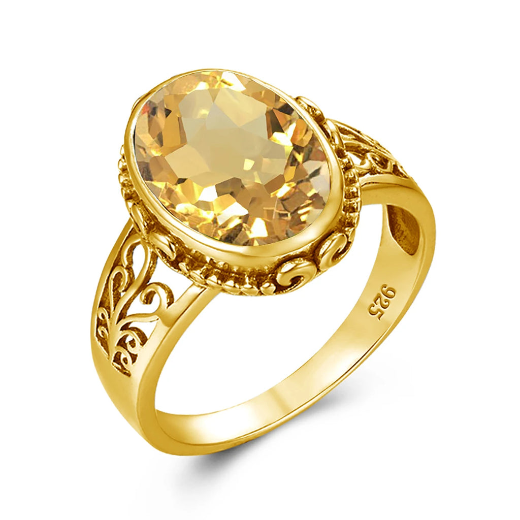 Golden Mirage Citrine Ring